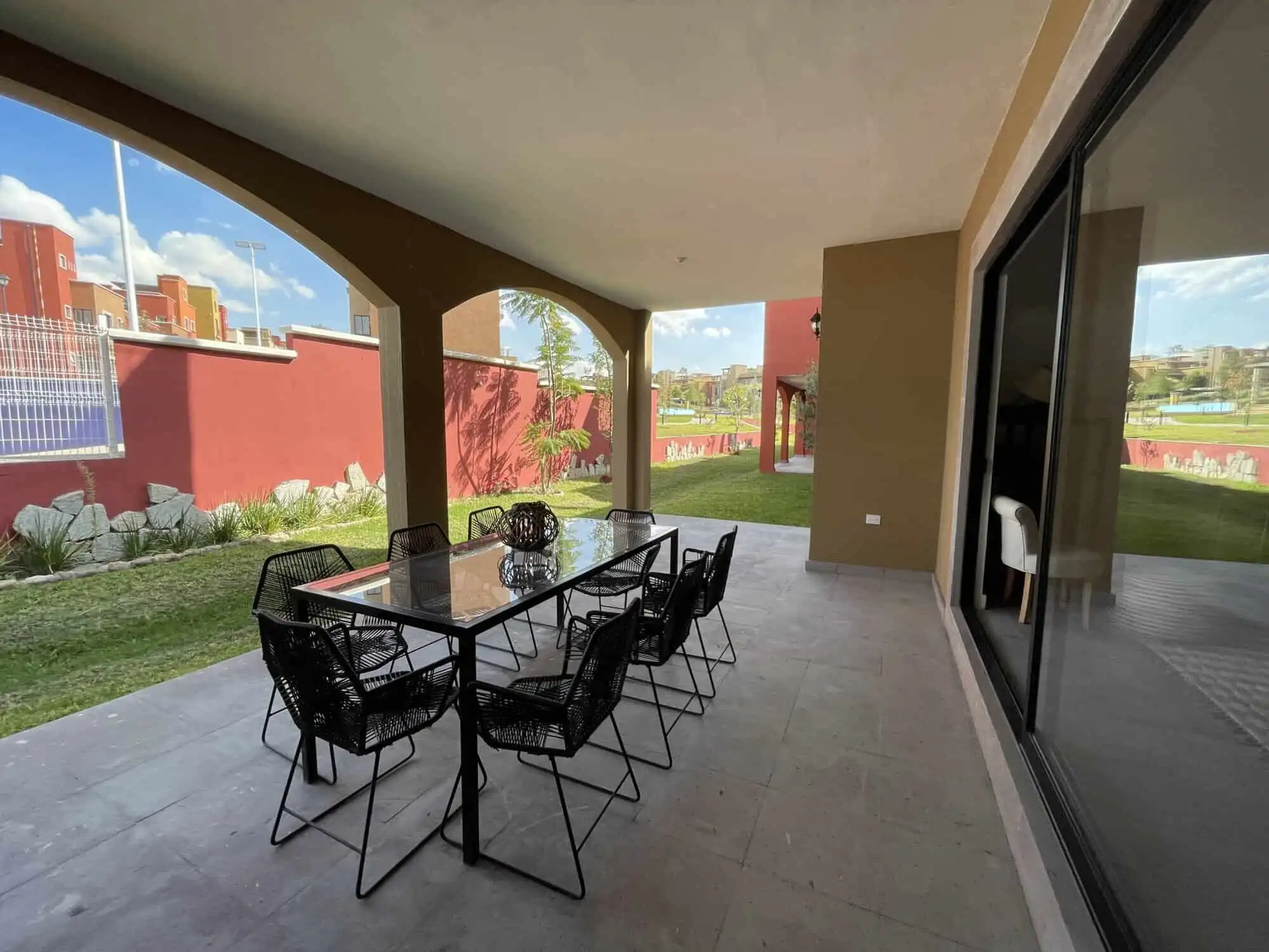 Beautiful covered patio with outdoor dining area in La Serena, San Miguel de Allende.