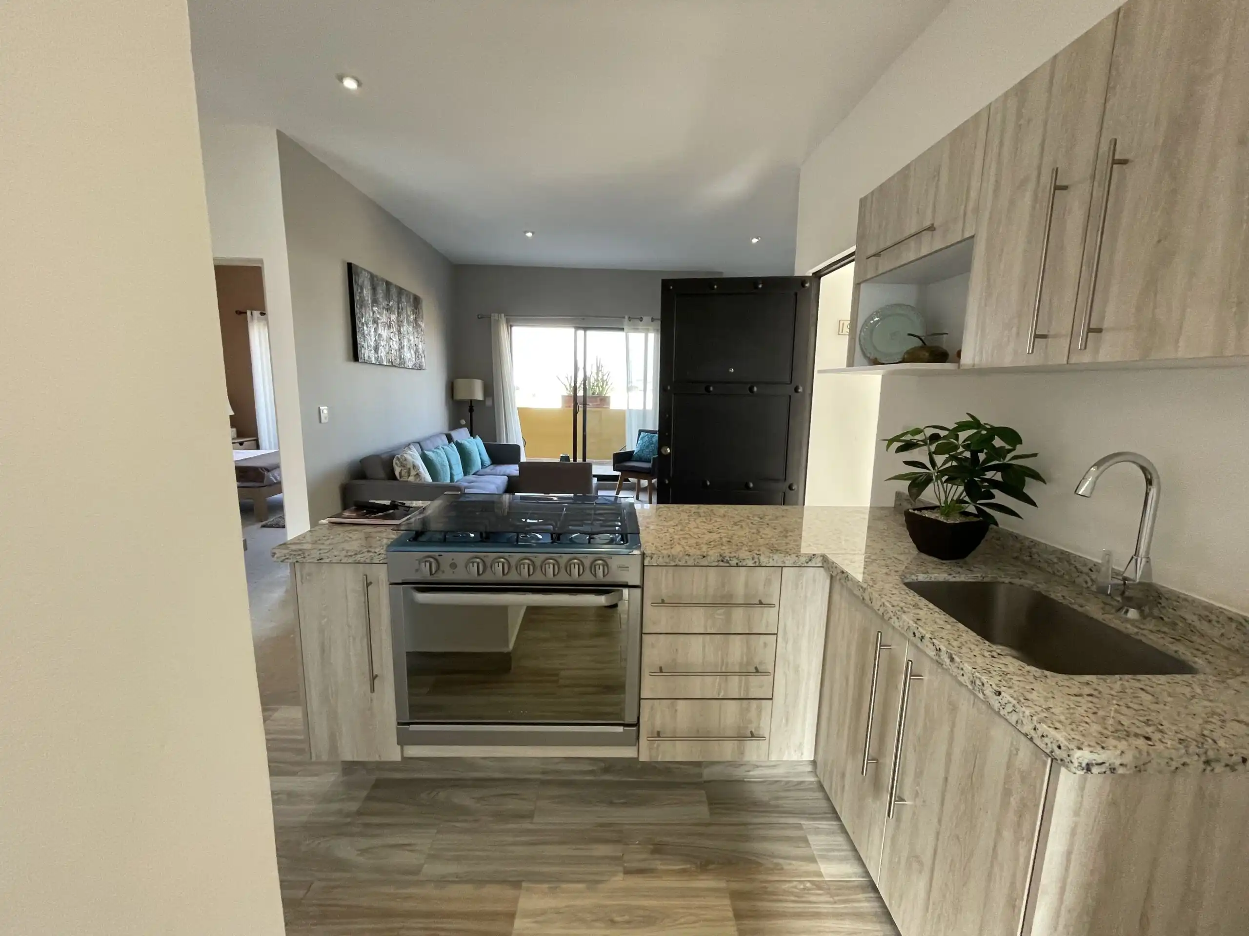 Spacious 2-bedroom apartment with modern kitchen and open living area in San Miguel de Allende.