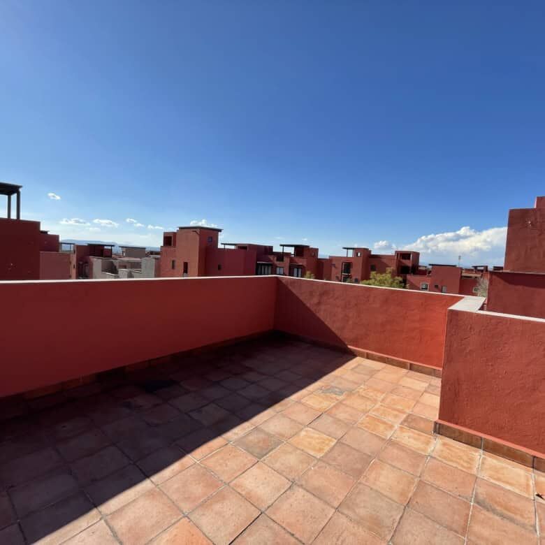 Rooftop terrace of a luxury 4-bedroom home in Punta de Cielo, San Miguel de Allende, with stunning c.
