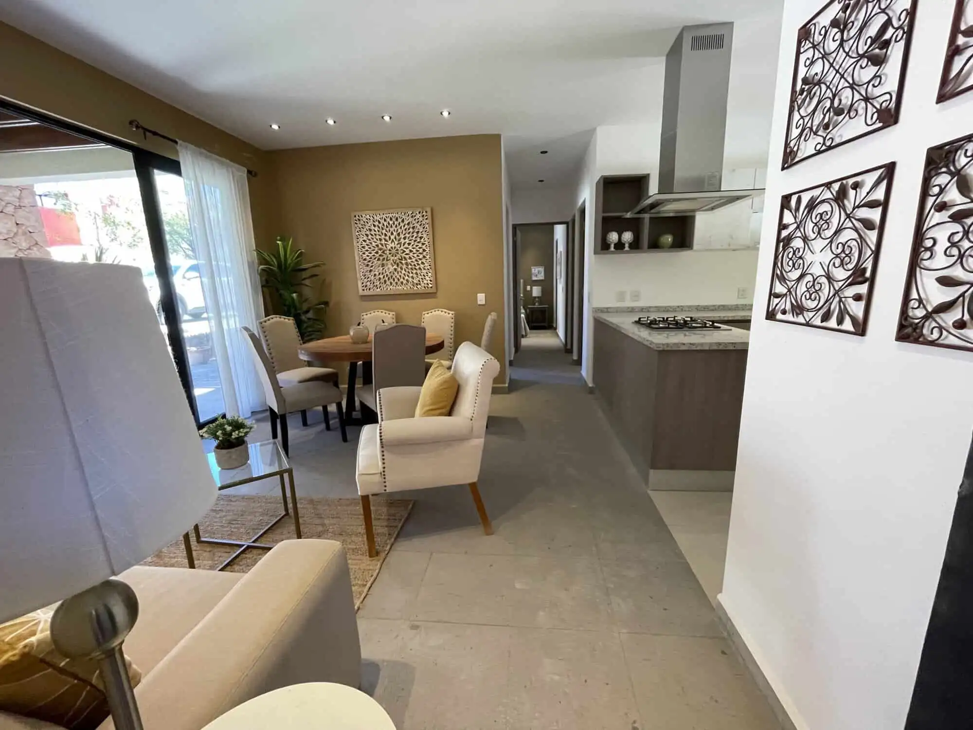 Living room with modern furniture and natural light in San Miguel de Allende.