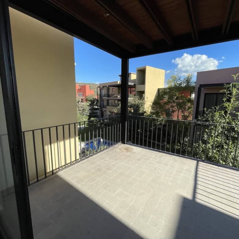 Spacious balcony of a penthouse condo with private rooftop in San Miguel de Allende. Perfect for rel.