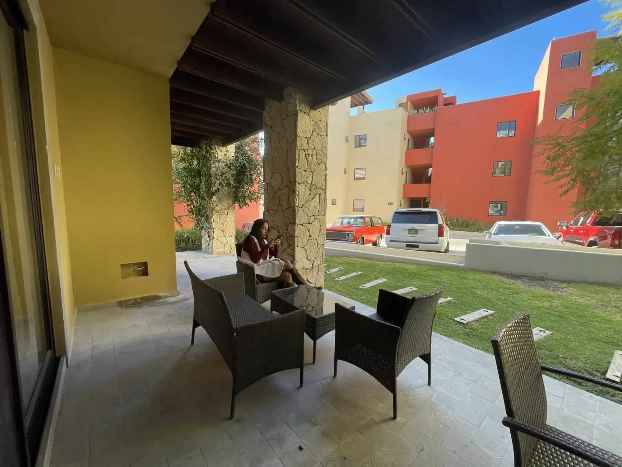 Luxury 3-Bedroom Home in Punta del Cielo Spacious outdoor patio with seating area in Punta del Cielo, San Miguel de Allende.