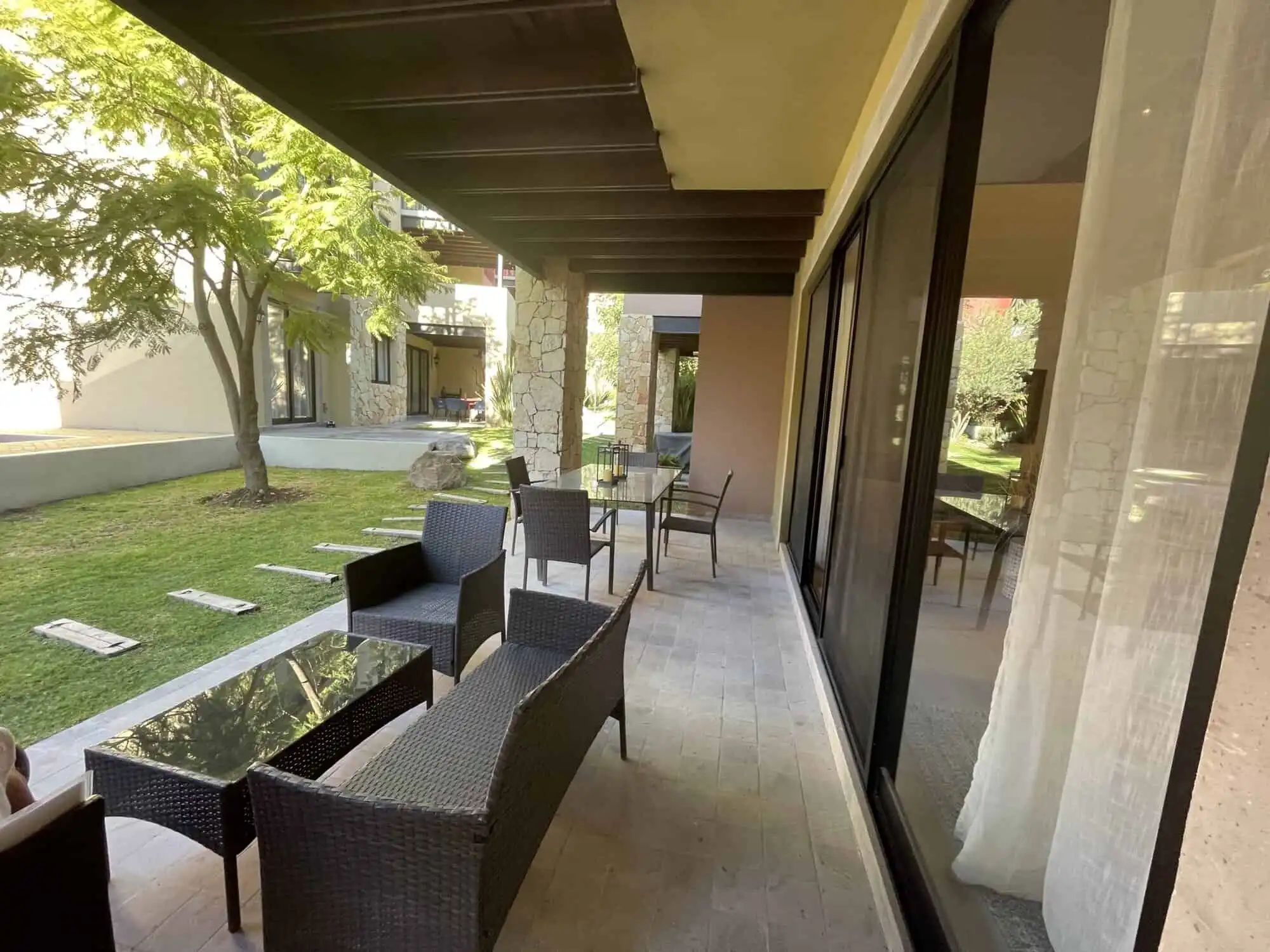 Luxury 3-Bedroom Home in Punta del Cielo Elegant outdoor patio of a luxury 3-bedroom home in Punta del Cielo, San Miguel de Allende.