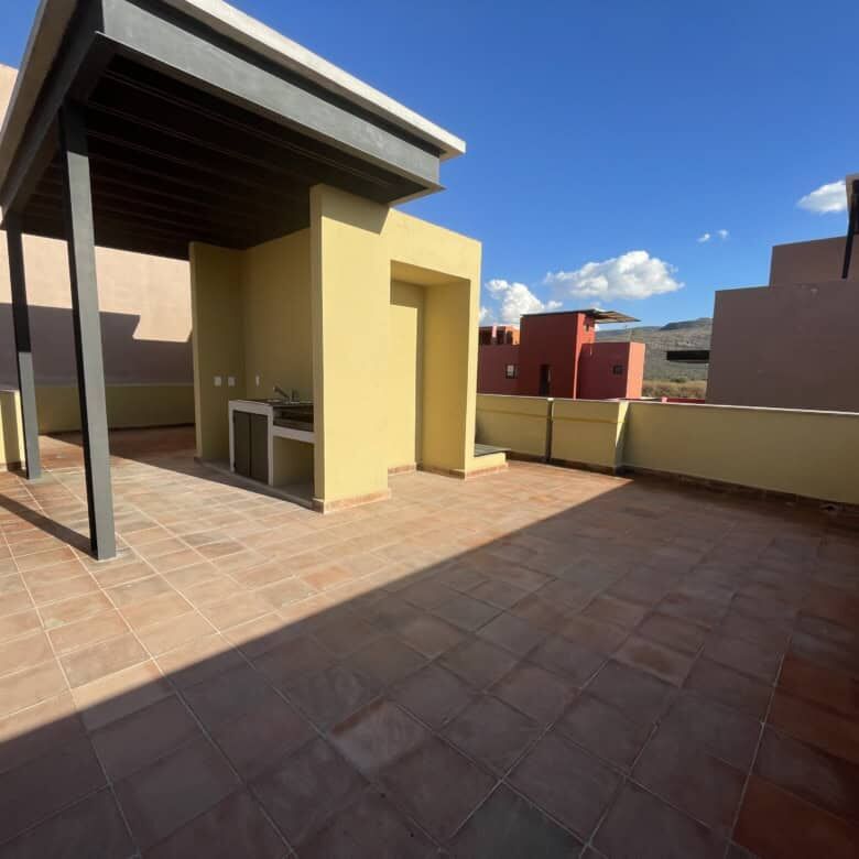 Spacious rooftop terrace of a luxury 3-bedroom home in San Miguel de Allende.