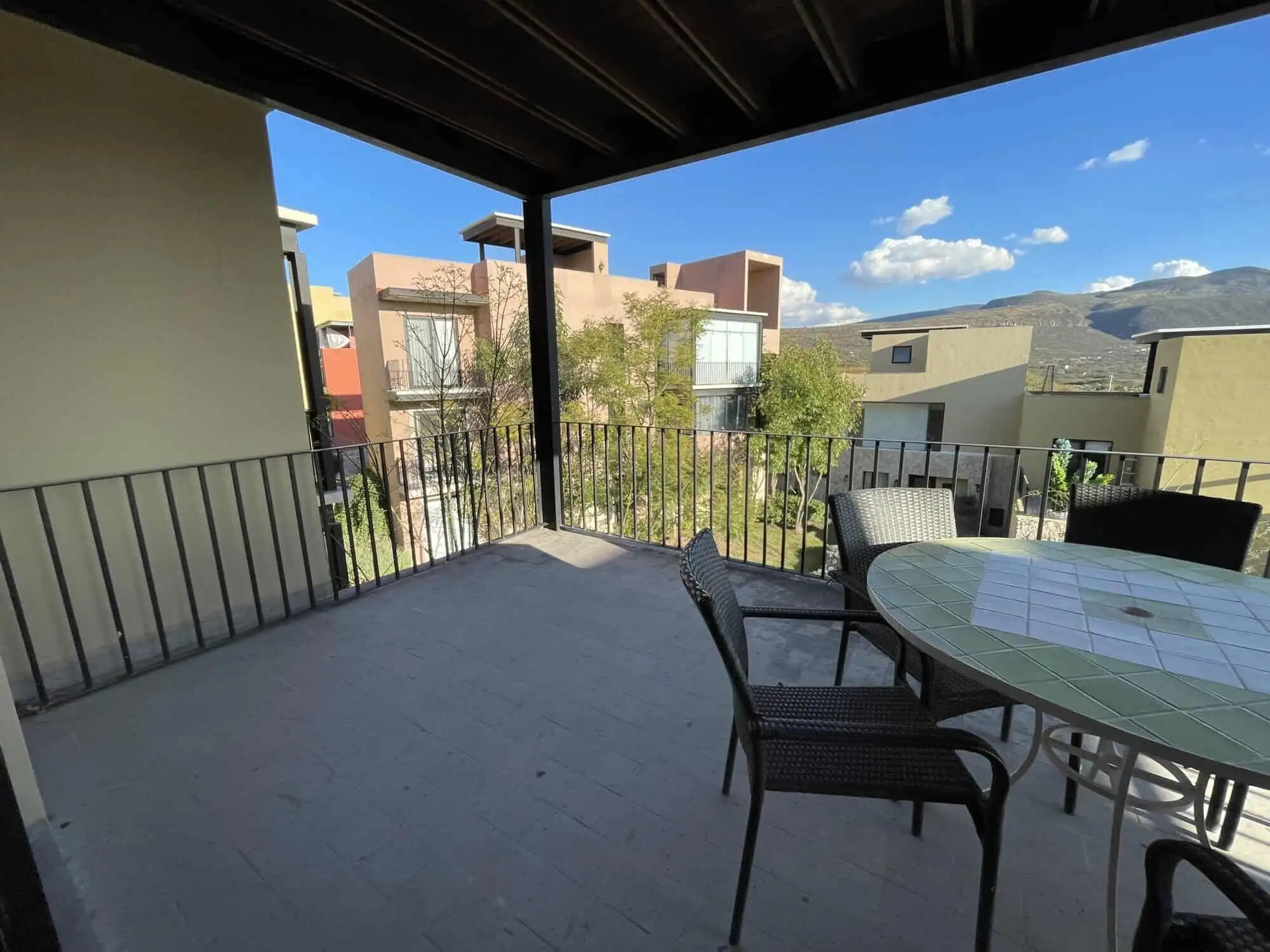 Penthouse balcony with city views in San Miguel de Allende.