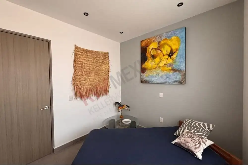 Penthouse Bedroom with Art in Punta de Cielo, San Miguel de Allende.
