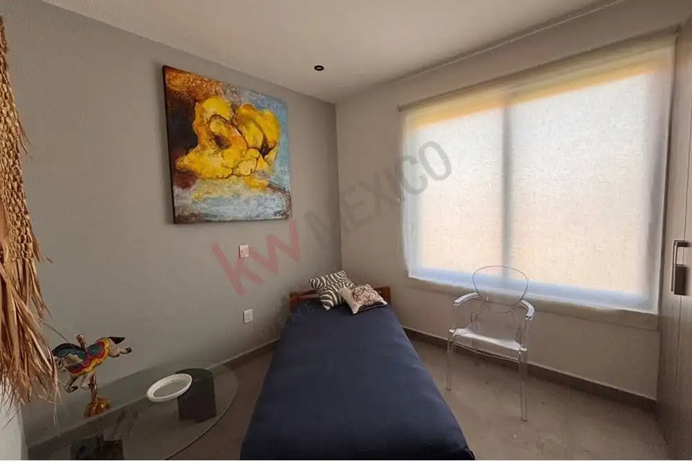 Modern bedroom with mountain views in Punta de Cielo, San Miguel de Allende.