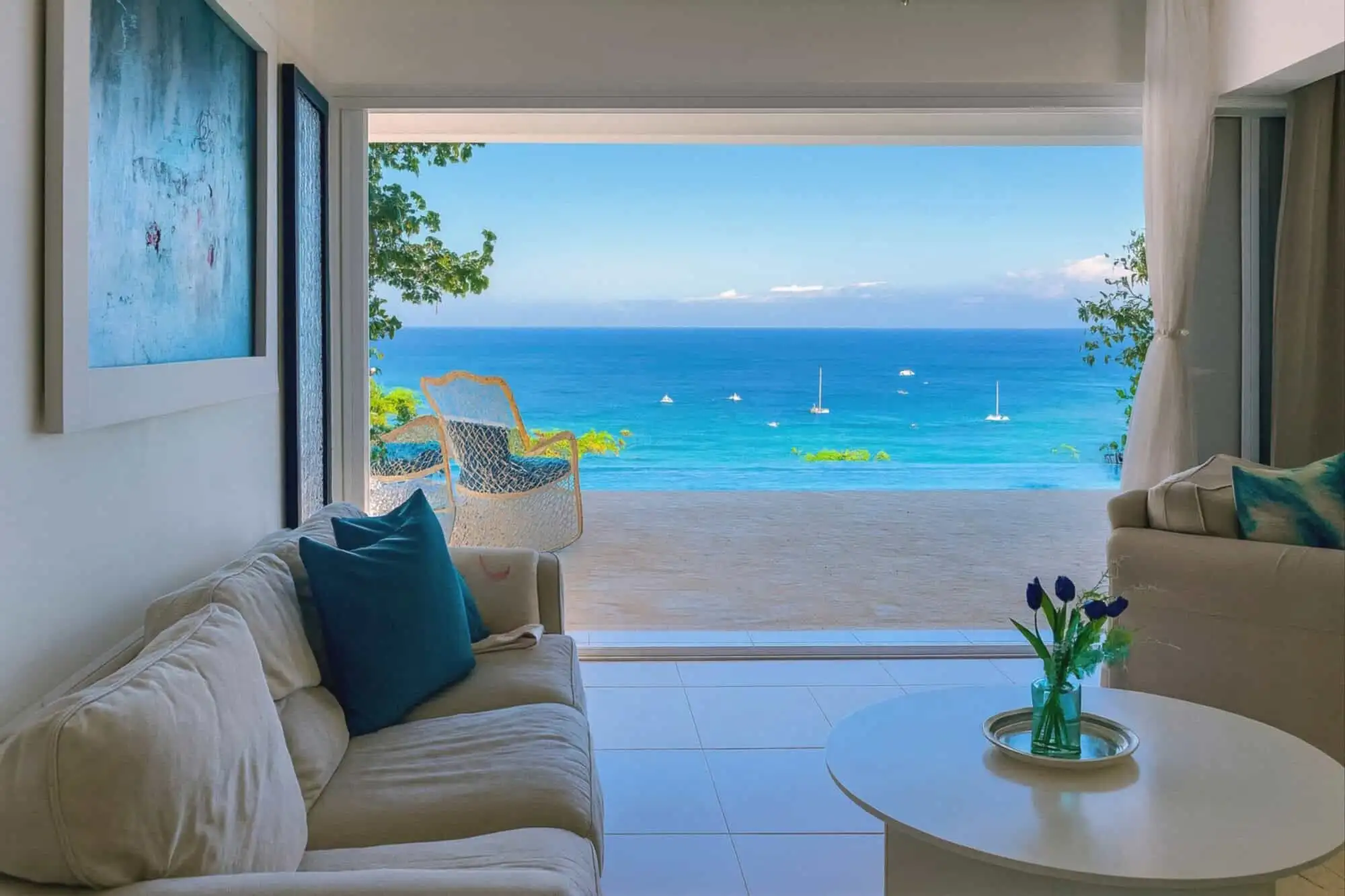 Beautiful ocean view from the Sosua hilltop estate in the Dominican Republic.