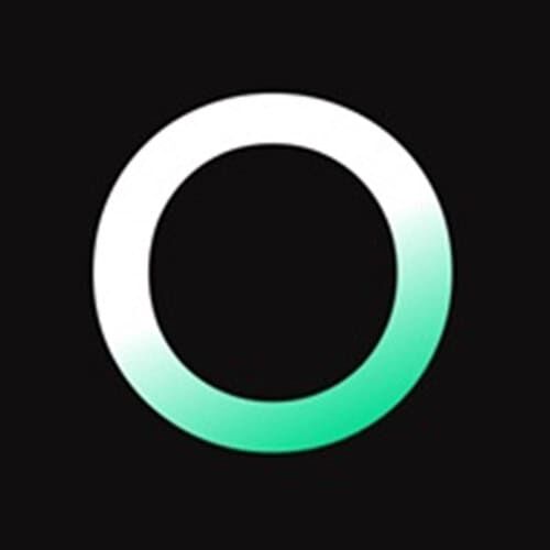 Modern real estate investment logo with a circular design on black background.