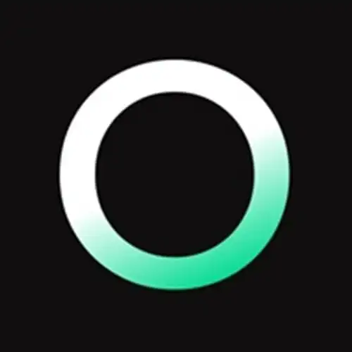 Modern real estate investment logo with a circular design on black background.
