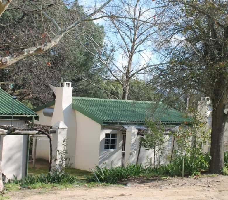 Beautiful cottage with green roof and garden in Wellington, Western Cape, South Africa.