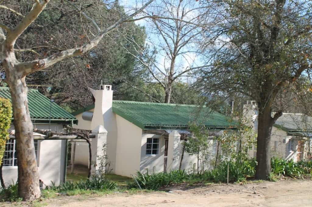 Beautiful cottage with green roof and garden in Wellington, Western Cape, South Africa.