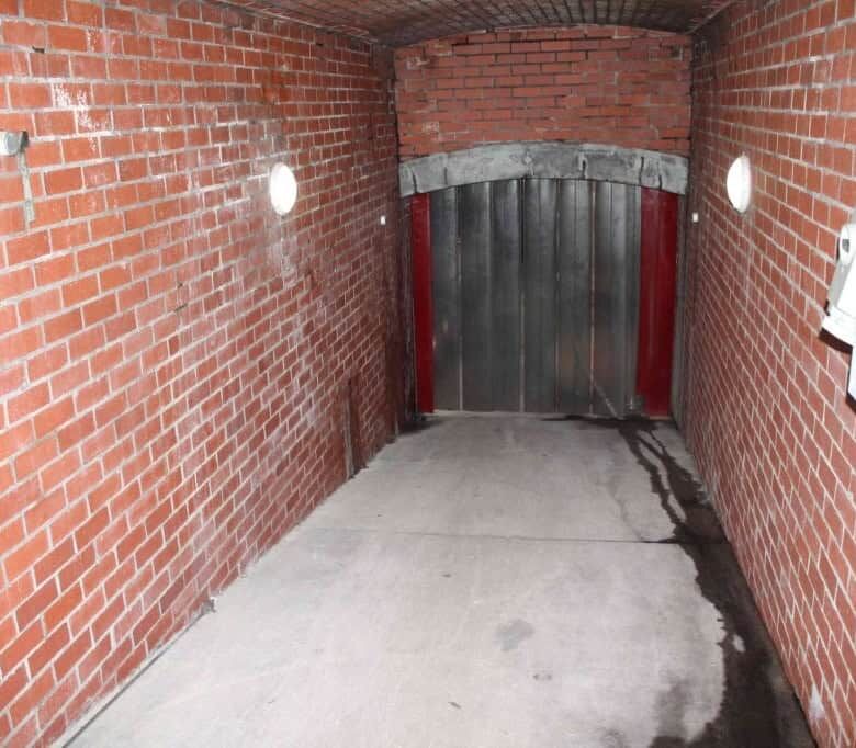 Wine & Olive Estate cellar entrance with brick walls in Wellington, Western Cape, South Africa.