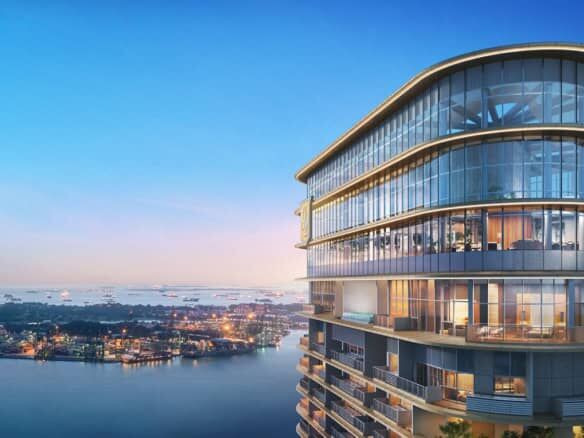 Luxury Newport Residences tower with modern glass architecture in the CBD.