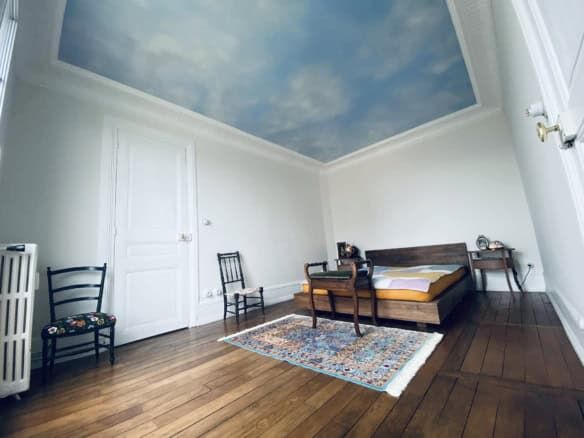 Apartment with sky ceiling in Paris.