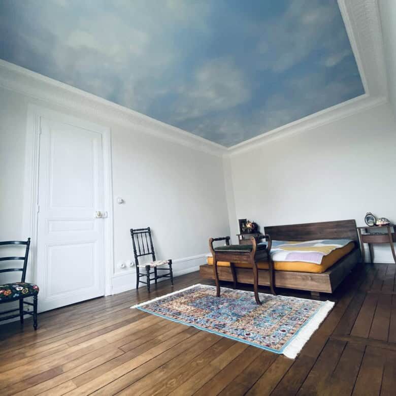 Apartment with sky ceiling in Paris.