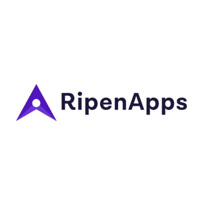 RipenApps logo, a tech company specializing in app development for international property markets.