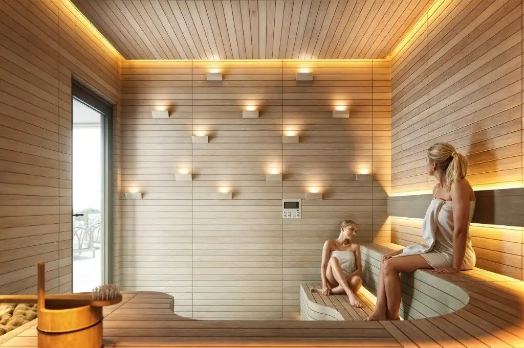 Modern luxury condos in Tijuana with stylish interior design and relaxing sauna facilities.