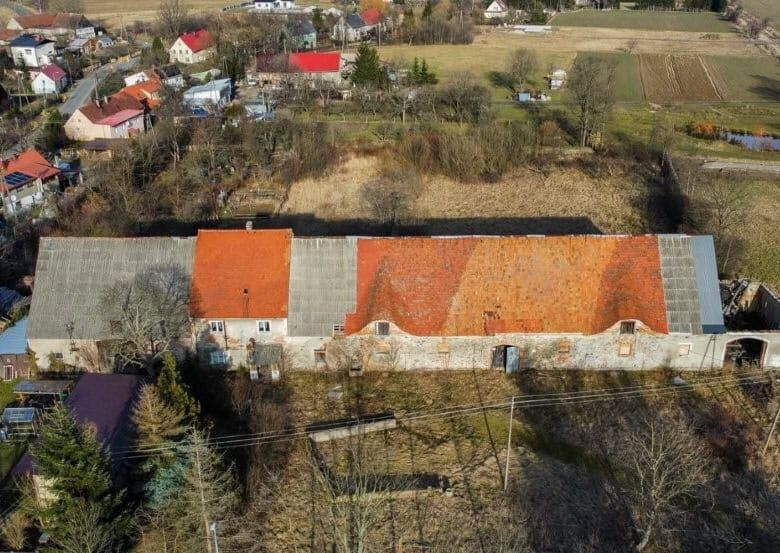 Old estate building in Lubiechowa for redevelopment, Poland.