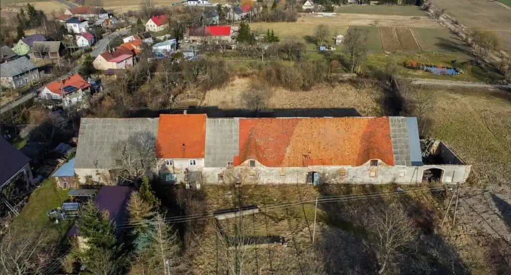 Old estate building in Lubiechowa for redevelopment, Poland.