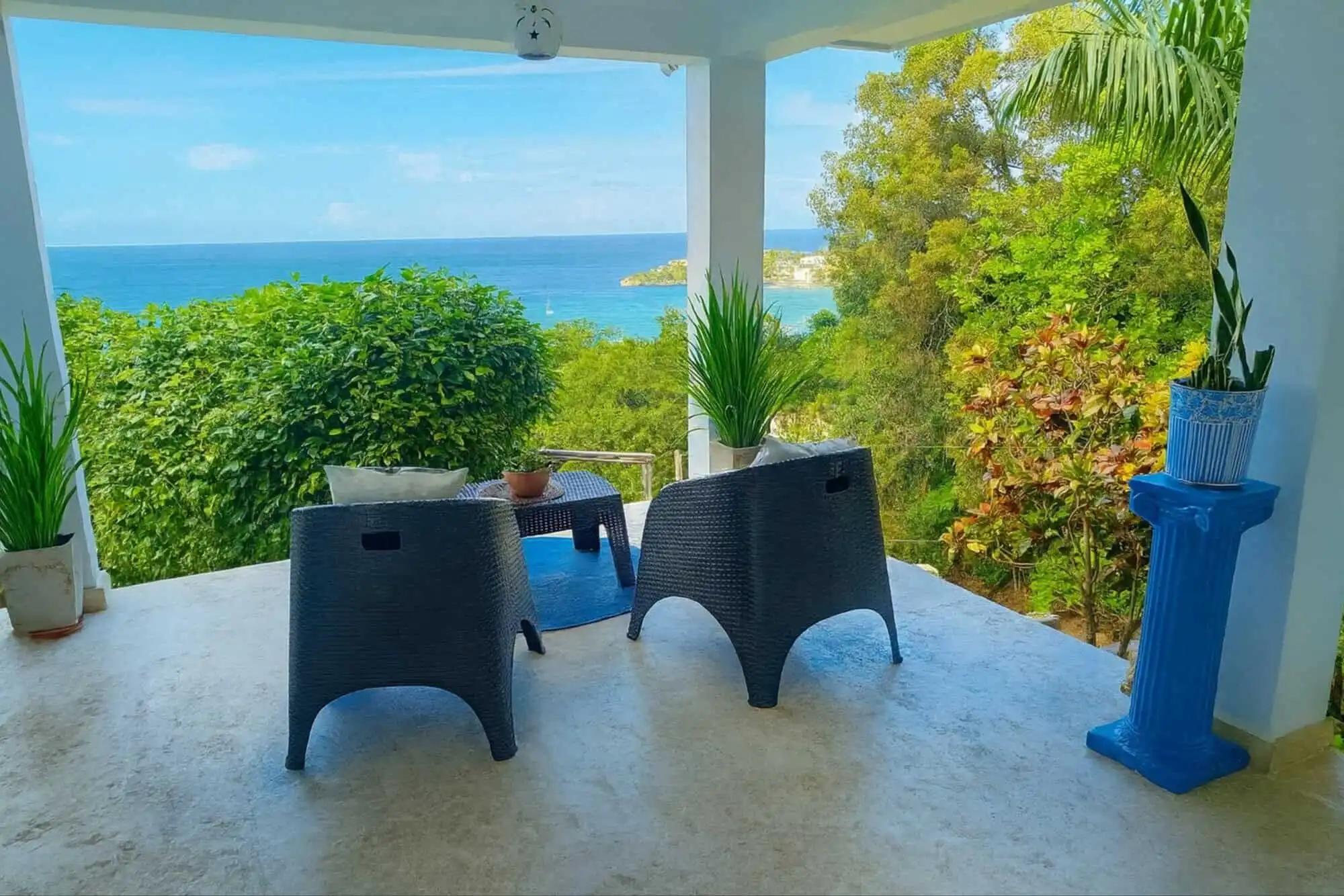 Beautiful ocean view from Sosua hilltop estate in the Dominican Republic.