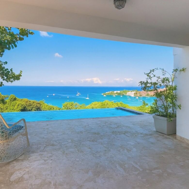 Stunning ocean view from Playa Sosua Hilltop Estate in the Dominican Republic.