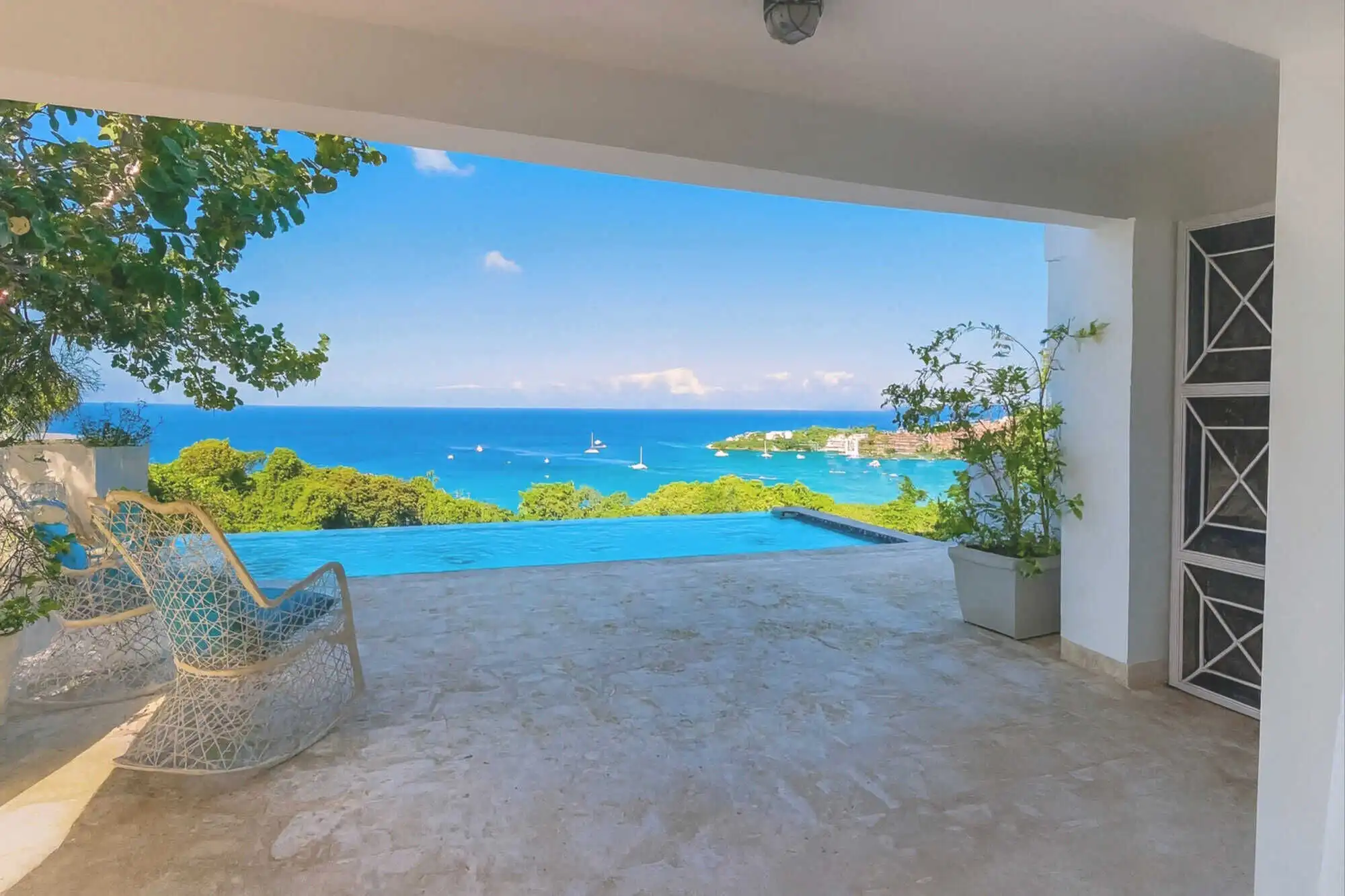 Stunning ocean view from Playa Sosua Hilltop Estate in the Dominican Republic.