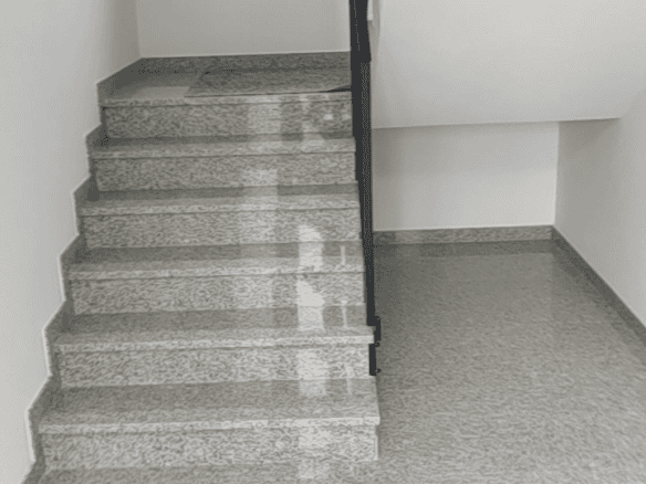 Interior staircase with granite steps in a duplex near Rijeka, Croatia.