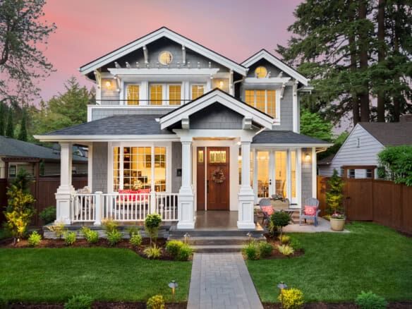Beautiful modern family home with a spacious porch and lush garden. Perfect for comfortable living a.