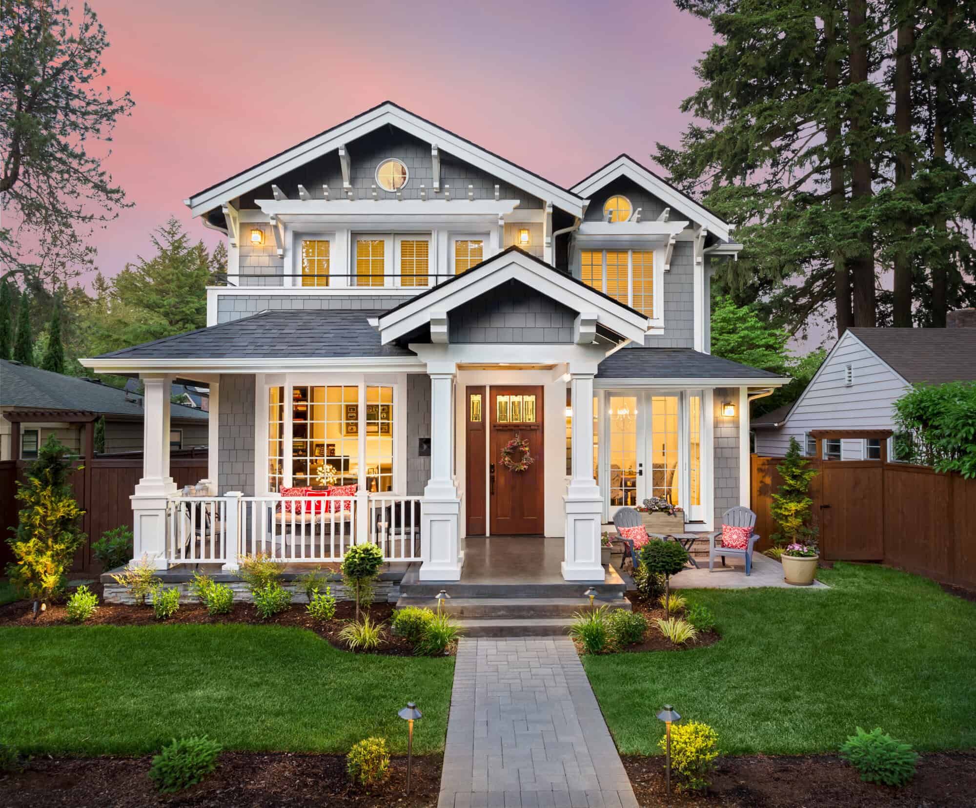 Beautiful modern family home with a spacious porch and lush garden. Perfect for comfortable living a.