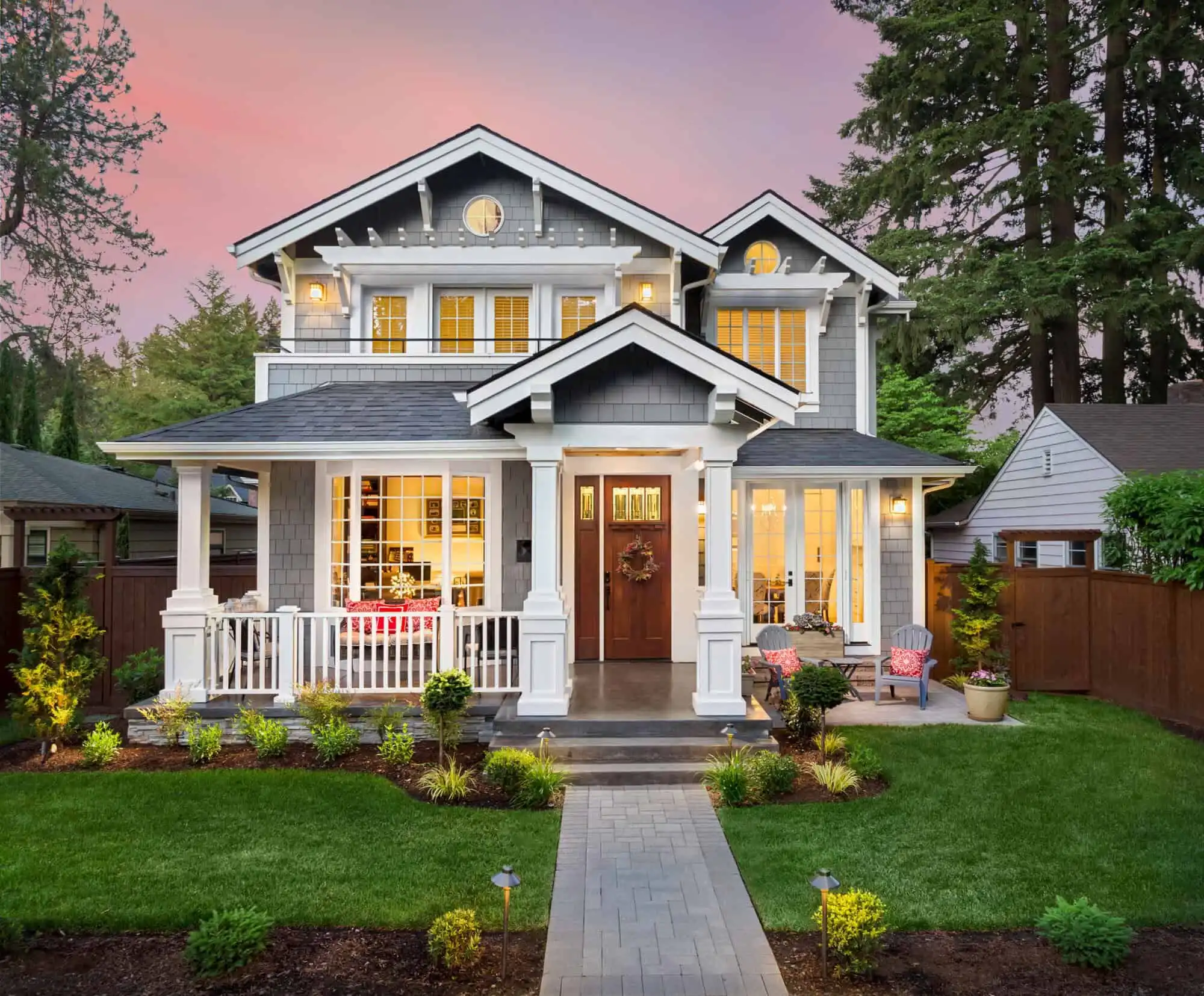 Beautiful modern family home with a spacious porch and lush garden. Perfect for comfortable living a.