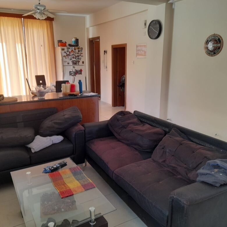 Bright living room with comfortable sofas and natural light in Aradippou, Larnaca. Perfect space for.