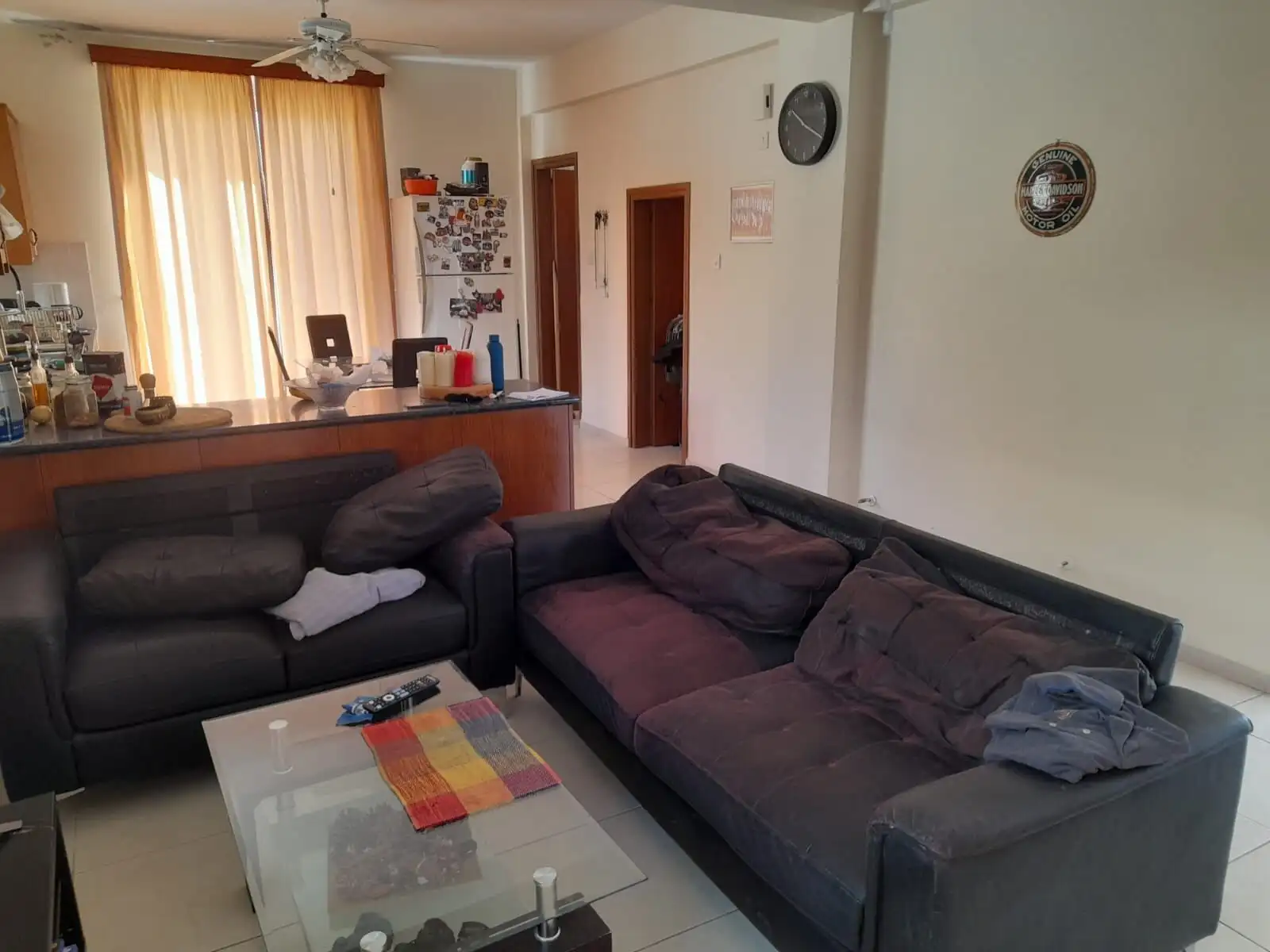 Bright living room with comfortable sofas and natural light in Aradippou, Larnaca. Perfect space for.