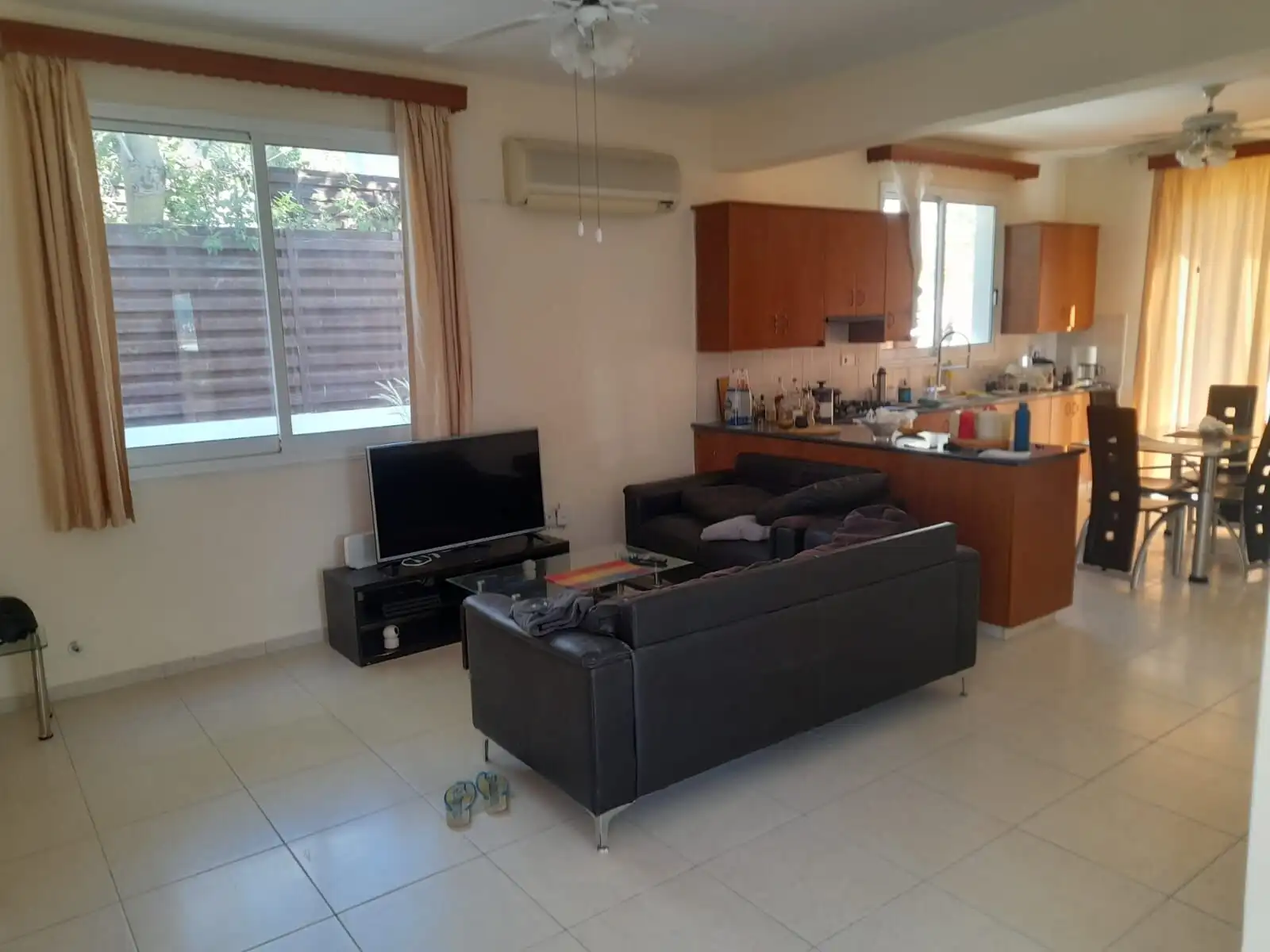 Spacious living room with modern furnishings in a beautiful Aradippou villa. Perfect family home wit.