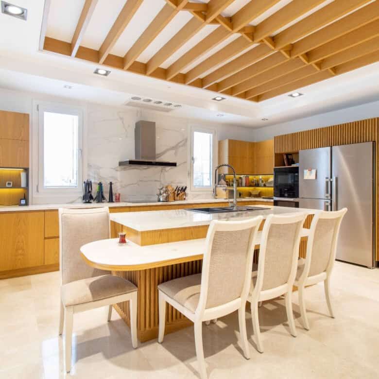 Luxury 4 Bed Villa for sale in Kyrenia North with modern kitchen and spacious living area.