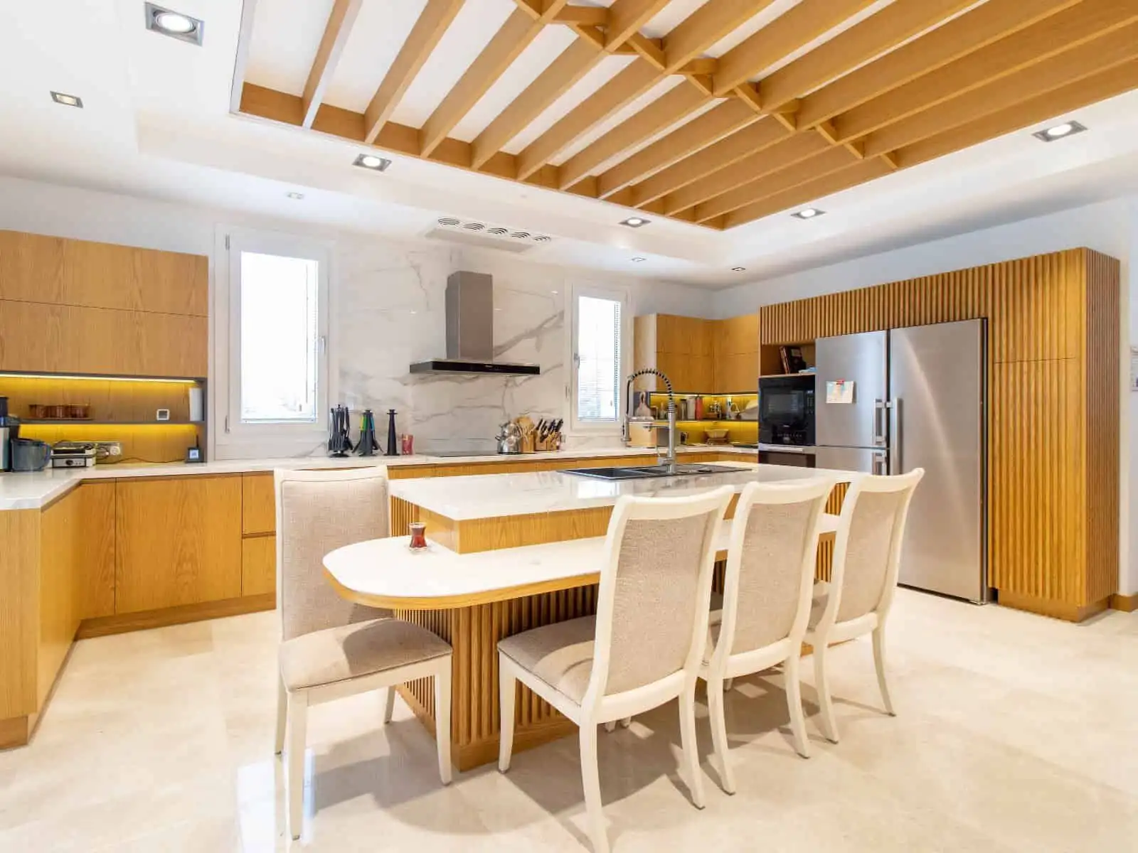 Luxury 4 Bed Villa for sale in Kyrenia North with modern kitchen and spacious living area.