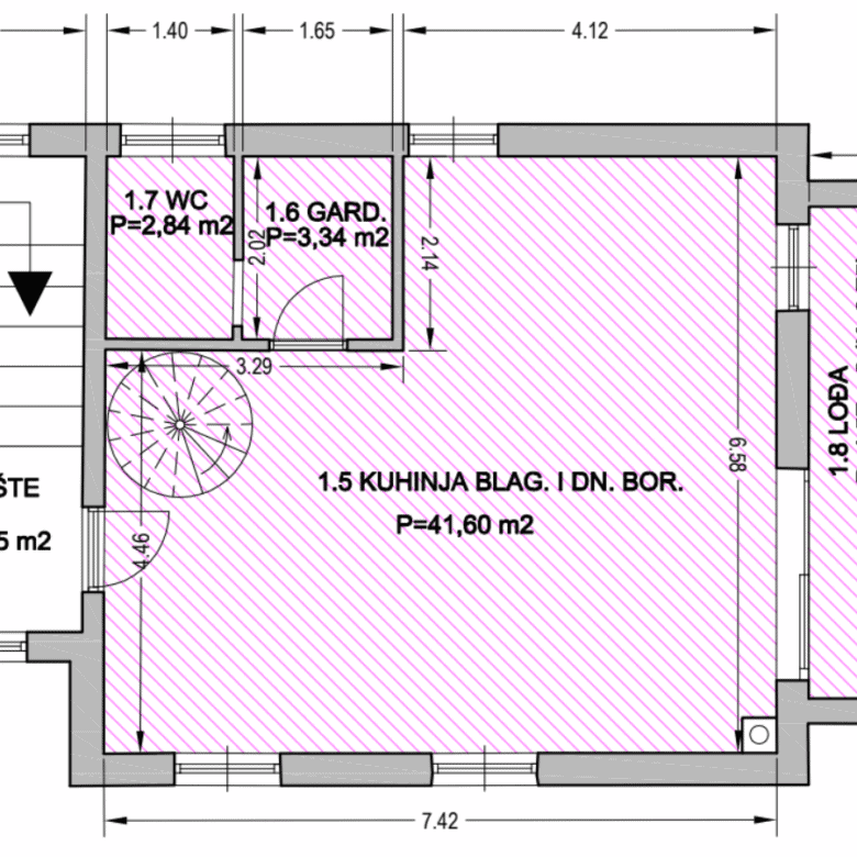 Duplex apartment in Kvarner with modern design, spacious living area, and scenic surroundings near R.