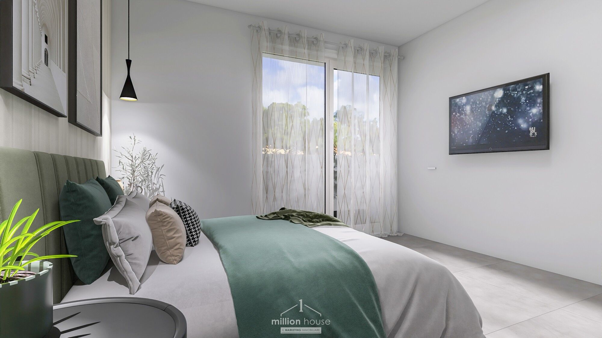 Luxury 3-Bed Apartments in Seregno Lombardy Spacious modern bedroom in Seregno Lombardy with elegant decor and natural light.