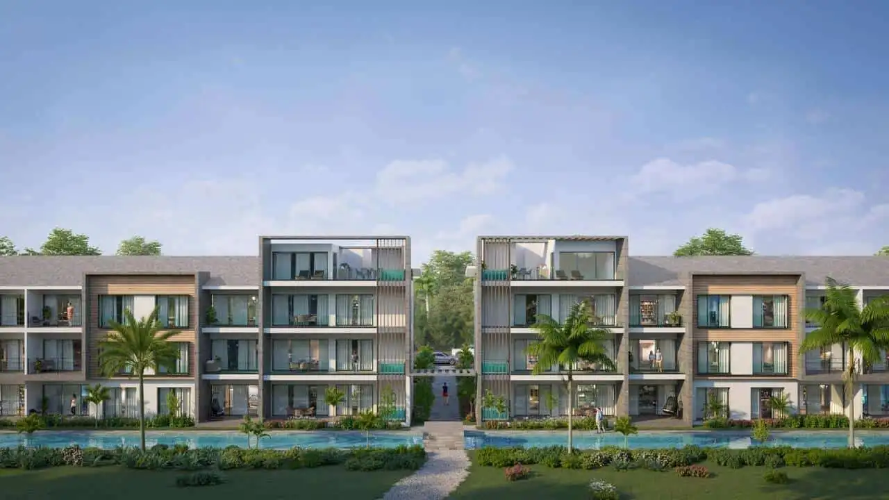 Contemporary Coral Bahia 2-bedroom apartments for sale in Punta Cana, Dominican Republic.