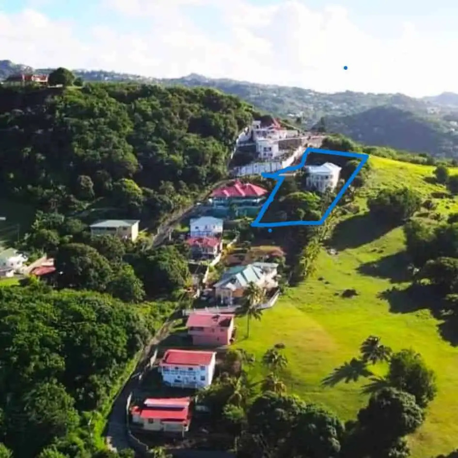 Beautiful hillside villa with lush greenery and scenic views in Prospect, St. Vincent.