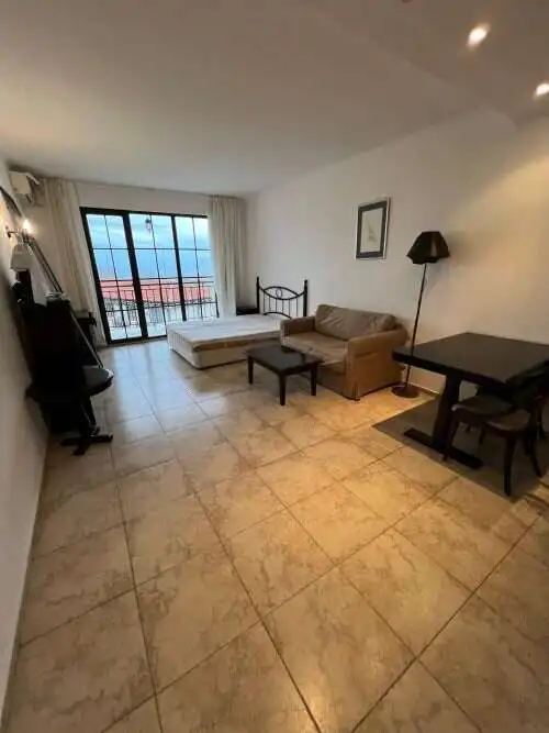 Spacious studio with sea view, balcony, and modern furnishings in Obzor.