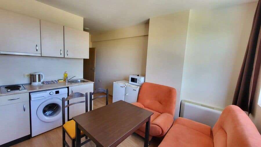Bright interior of a fully furnished 1-bedroom apartment in Seasons-3, Sunny Beach, just 600m from t.