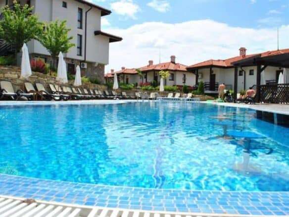 Pool at Bay View Villas, Kosharitsa, Bulgaria, near the sea.