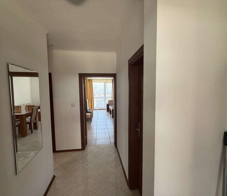 Bright interior view of a 2-bedroom apartment in Bay View Villas, Kosharitsa, Bulgaria, near the sea.