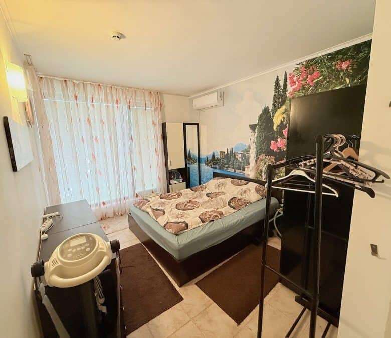 Bright interior of a 2-bedroom ground floor apartment near the sea in Bulgaria.