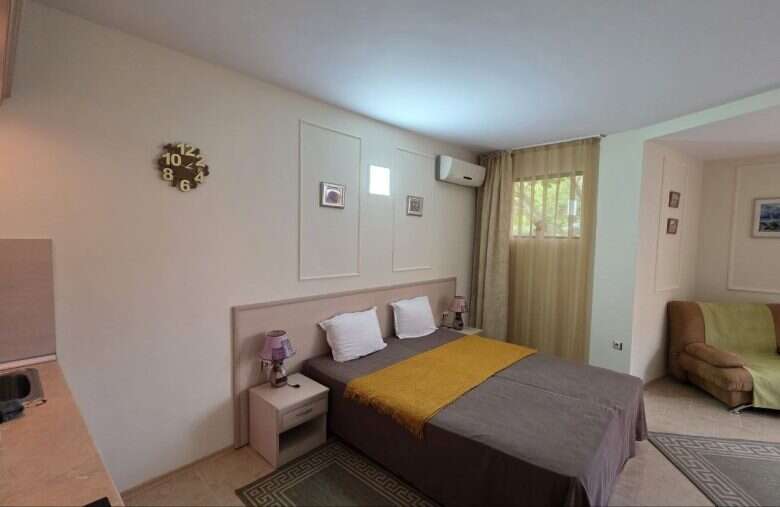 Bright and spacious studio apartment in Avalon Sunny Beach, offering modern amenities and a cozy atm.