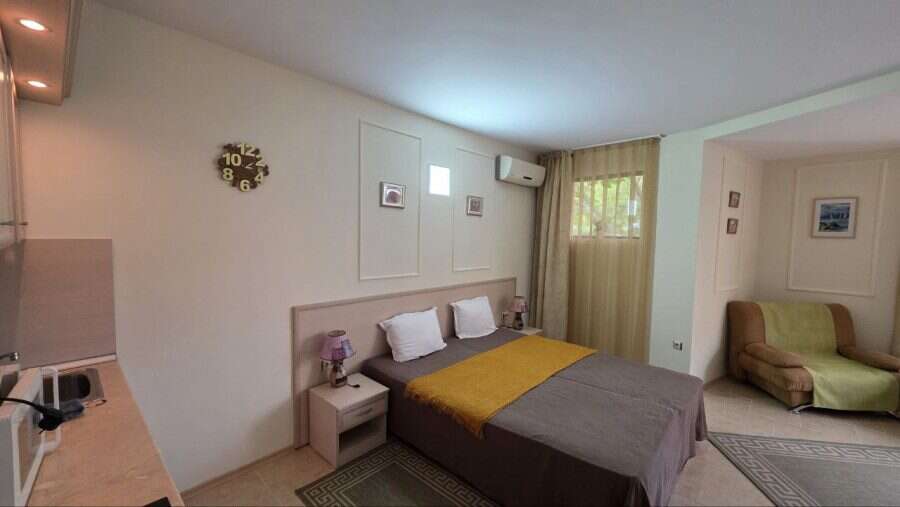 Bright and spacious studio apartment in Avalon Sunny Beach, offering modern amenities and a cozy atm.