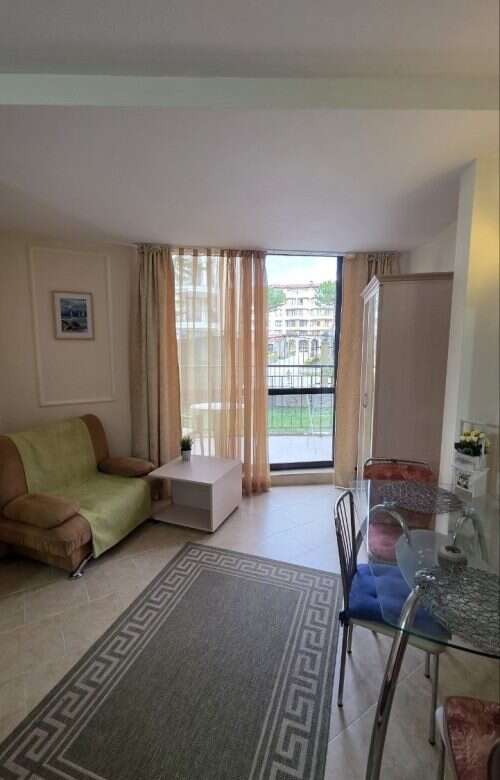Bright and airy studio apartment with balcony in Avalon, Sunny Beach. Perfect for comfortable living.