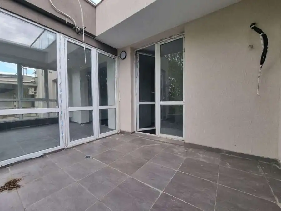 Terrace of a 1-bedroom top-floor apartment in Villa Martini, Sunny Beach, near the sea.