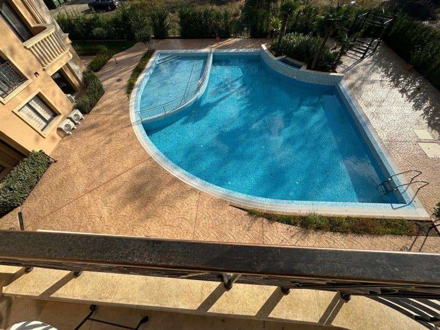 Modern 2-bedroom apartment with pool view in Aphrodite Green, Sunny Beach, just 600m from the beach.